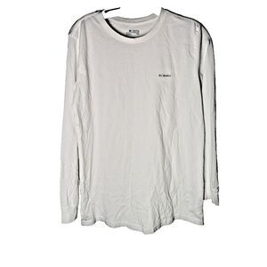 Columbia Men's Long Sleeve T Shirt‎ Graphic Crew Neck Shirt White Medium Hiking